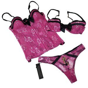 Pussycat Dolls by Robin Antin Shhh womens intimate Set size small bra 34 B nwt